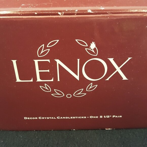 Vintage Lenox Decor Crystal Candlesticks One Pair 5.5” Made In USA Original Box - Picture 5 of 6